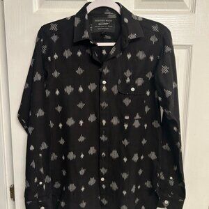Eighteen Waits Black Patterned Men's Shirt
